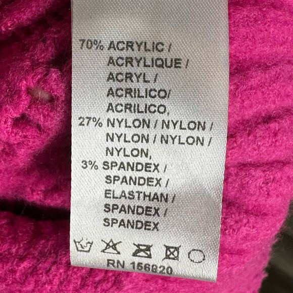 NWT Allison NY Hot Pink Textured Knit Oversized Cardigan – Size S - Picture 6 of 9